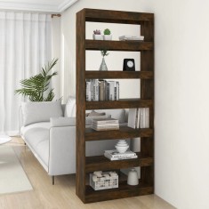 vidaXL Bibliotecă/Separator cameră, stejar afumat, 80x30x198 cm, PAL
