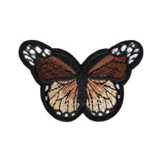 Aplicatie termoadeziva brodata Crisalida, 48 x 70 mm, fluture Maro