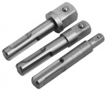 Set 3 Adaptoare SDS-plus 1/4, 3/8, 1/2 inch, 10mm, Tolsen, Lungime 65mm, Otel 40Cr, Sablare