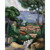 Set pictura pe panza - Vila pe coasta (L&#039;Estaque a villa), Jad