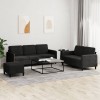 VidaXL Set de canapele, 3 piese, negru, catifea 3202029