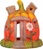 Decoratiune dovleac-casuta din ceramica MagicHome Nature, 16,2 cm
