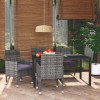 VidaXL Set de masă pentru grădină cu perne, 5 piese, gri, poliratan 3095023