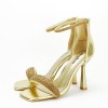 Sandale aurii cu toc H-31 129, 38, 40, 41, Auriu