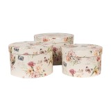 Cumpara ieftin Set 3 cutii depozitare carton multicolor &Oslash; 24x16 cm, &Oslash; 22x15 cm, &Oslash; 21x13 cm