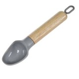 Lingura pentru inghetata tip scoop, cu maner din lemn, 20 cm, gri, CMCLASS