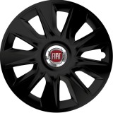 Set 4 Capace Roti 15 inchi (R15) Stratos Negru, Compatibile Cu Fiat