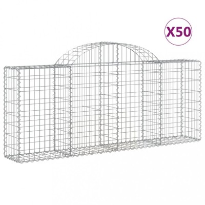 Cosuri gabion arcuite 50 buc, 200x30x80/100 cm, fier galvanizat foto