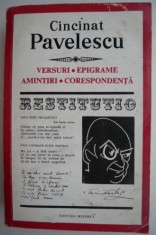 Versuri. Epigrame. Amintiri. Corespondenta - Cincinat Pavelescu