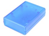 Carcasă cu panou 1593, 66x92x28mm, ABS, albastru semitransparent