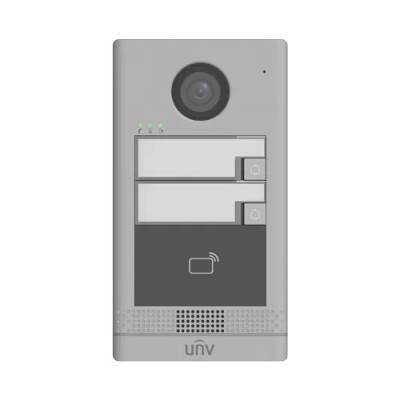 Post exterior videointerfon TCP/IP pentru 2 familii, IR, IK08 - UNV OEU-202S-HMK2 foto