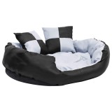 Cumpara ieftin Perna reversibila si lavabila caini, gri si negru, 85x70x20 cm