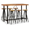 Set mobilier bar, 7 piese, lemn masiv acacia și lemn reciclat