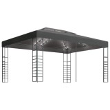 Cumpara ieftin Pavilion cu sir de lumini LED, antracit, 3x4 m