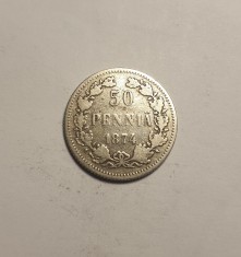 Finlanda 50 Pennia 1874 foto