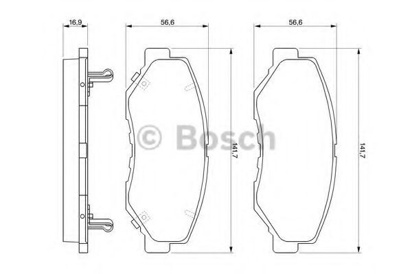 Set placute frana,frana disc HONDA CR-V II (RD) (2001 - 2006) BOSCH 0 986 424 809