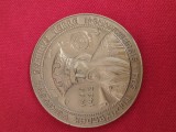 Medalie Alexandru cel Bun ,Voievodul Moldovei .Verso , manastirile moldovei ,Sectia numismatica Iasi