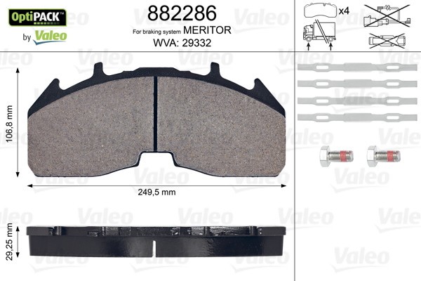 VALEO 882286 OPTIPACK set placute frana,frana disc