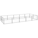 VidaXL Padoc pentru c&acirc;ini, argintiu, 10 m&sup2;, oțel