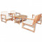 Set mobilier de gradina cu perne, 4 piese, bambus GartenMobel Dekor