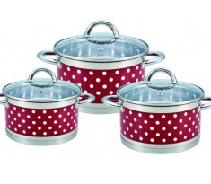 Set de oale din inox cu buline, Bohmann, 6 piese, 2.6L, 3.6L, 4.7L foto