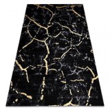 Modern GLOSS covor 410A 86 Marmură, piatră, stilat, glamour negru / aur, 160x220 cm