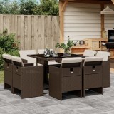 Gossi set mobilier de gradina cu perne, 9 piese, maro, poliratan