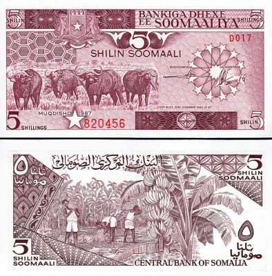 !!! SOMALIA - 5 SHILIN 1987 - P 31 c - UNC foto