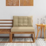 vidaXL Sofa de mijloc Lemn Solid de Acacia Natural și Bej 900535