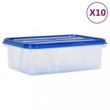 Cumpara ieftin Recipiente depozitare alimente cu capace, 10 buc., PP
