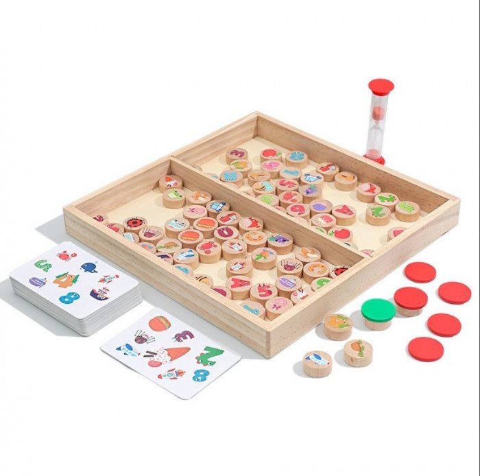 Set de jocuri de memorie si asociere pentru copii, Jucarie de antrenament pentru educatie timpurie,28 x 28x 3 cm