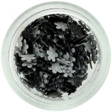 Decorațiuni nail art &ndash; flori din material negru, INGINAILS
