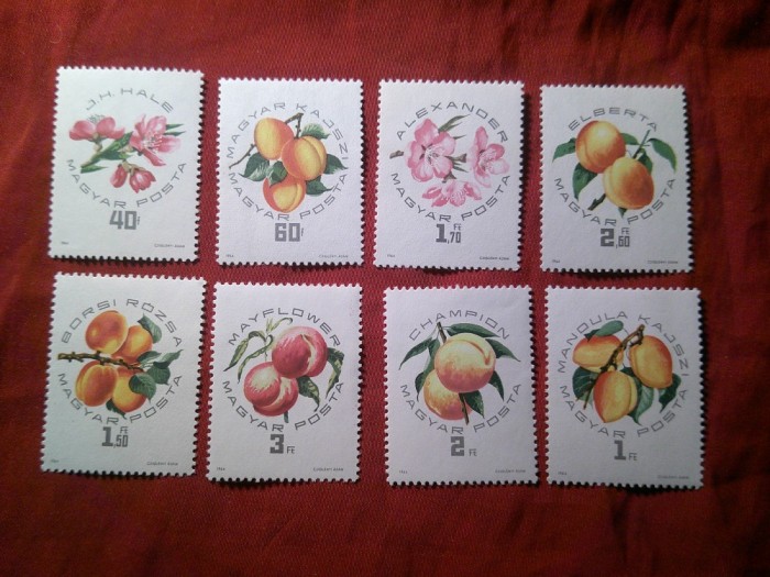 Serie Ungaria 1964 - Fructe , 8 valori