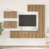 vidaXL Set comodă TV cu raft Altele 6 pcs stejar artizanal 30.5 x 30 x 90 cm