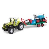 Tractor cu Remorcă și Mașină de Treierat cu Sunete, Verde, CMCLASS