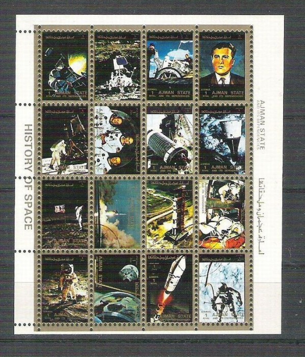 Ajman - Space, perf. mini block, used AB.057