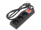 Prelungitor Alimentare 3 Prize PVC Negru 1,5m 16A