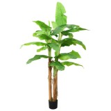 vidaXL Bananier artificial cu ghiveci, verde, 300 cm