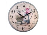 Ceas de perete din lemn cu design floral, Bej, 34 cm diametru - Concept E Efrall