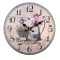 Ceas de perete din lemn cu design floral, Bej, 34 cm diametru - Concept E Efrall
