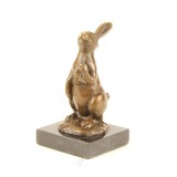 Iepurasul de Paste-statueta din bronz pe un soclu din marmura XT-65