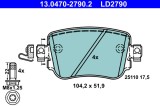 ATE 13.0470-2790.2 ATE Ceramic set placute frana,frana disc