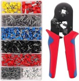 Cumpara ieftin Cleste Profesional pentru Sertizare Papuci Terminali, 0.25-10 mm &sup2;, cu Set 1800 Accesorii Izolate, Falci din Otel Calit, Cutie Organizare