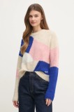 Pepe Jeans pulover din amestec de l&acirc;nă NORA femei, culoarea bej, PL702238