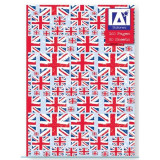 Caiet A5 80 file cu coperti cartonate model steag Marea Britanie, Jad