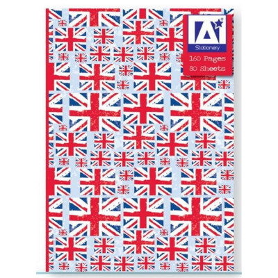 Caiet A5 80 file cu coperti cartonate model steag Marea Britanie foto