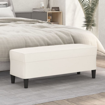 vidaXL Bancă, crem, 100x35x41 cm, piele ecologică 349416 foto