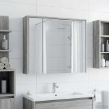 vidaXL Dulap cu oglindă pentru baie Gri Sonoma 73,5 x 16 x 62,5 cm 889172