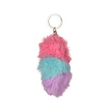 Breloc Pufos Pompon, 12 cm, 3 culori, ATU-088741, Oem