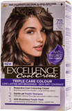 Loreal Paris EXCELLENCE CREME Vopsea de păr permanentă cu amoniac 7.11, 1 buc, L&rsquo;oreal Paris